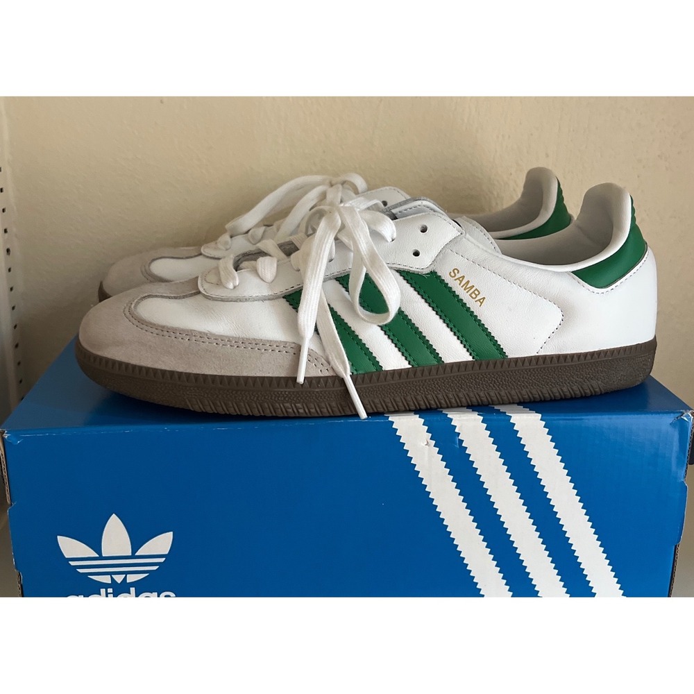 Adidas Samba OG White Green Gum Sole Sneakers IG1024 Mens 10